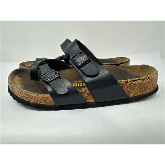 Birkenstock Mayari Black Leather Slip On Sandal Comfort size 36 US 5/5.5 - Picture 7 of 9